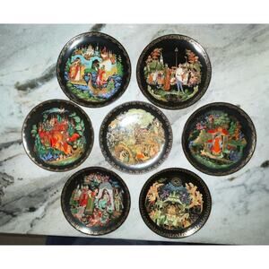 Seven Vintage Russian Legends Series 1980s Collector Plate Plates by Tianex